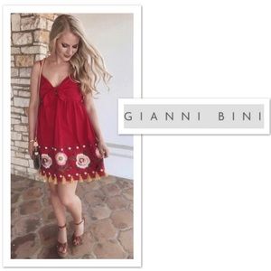 Gianni Bini Embroidered Tassel Dress